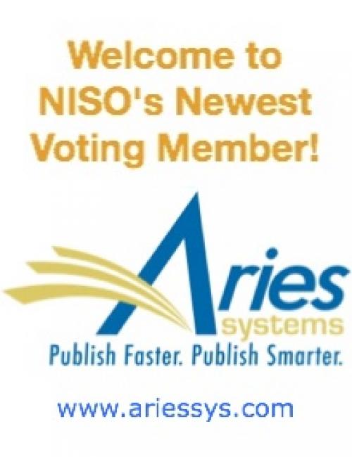 Welcome to NISO's Newest Voting Member, Aries Systems