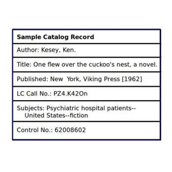 Sample Catalog Record